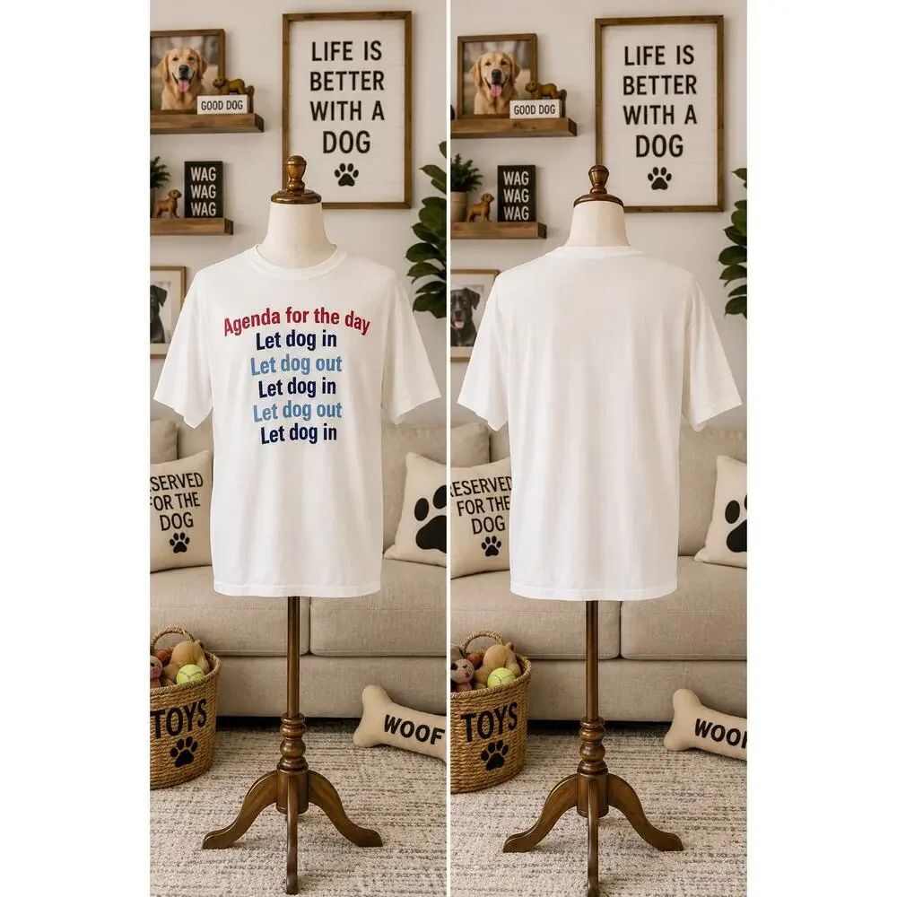 Vintage Funny Dog Agenda Tee Gildan Heavy Cotton Shirt Larg
